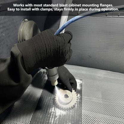 Heavy Duty Sandblasting Gloves Rubber Gloves for Sandblaster Protective Safety Work Black Striped Glove - color: Black 24.8" Gloves Set