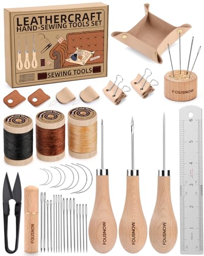 Upholstery Repair Kit, Leather Sewing Kit with Thick Handle Sewing Awl