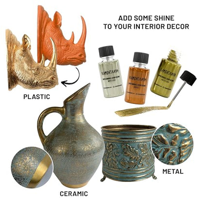 KAMENSKAYA Bronze Leaf Paint, Liquid Gilding Paint, 0.68 fl oz - color: Bronze, size: 0.68 Fl Oz (Pack of 1)