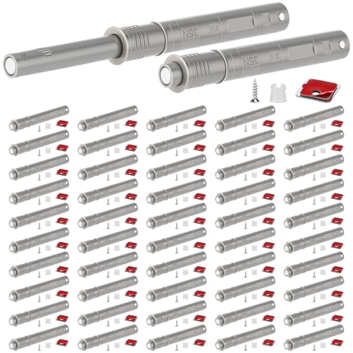 Lounsweer 50 Pack Magnetic Push Latches for Cabinets, Gray Long - color: Gray, size: Long