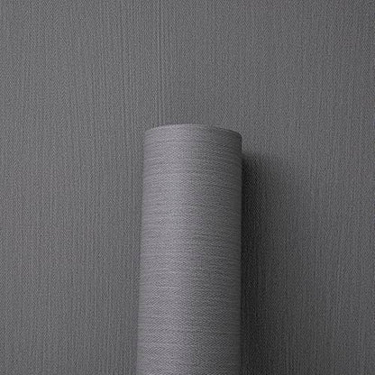 Haimin Fabric Wallpaper 24" x 393" Peel and Stick Textured Contact Paper - color: Gray