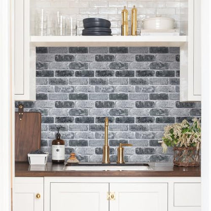 Commomy 3D Faux Brick Peel and Stick Tiles 10 pcs 11.8" x 11.8" - color: Brick-V