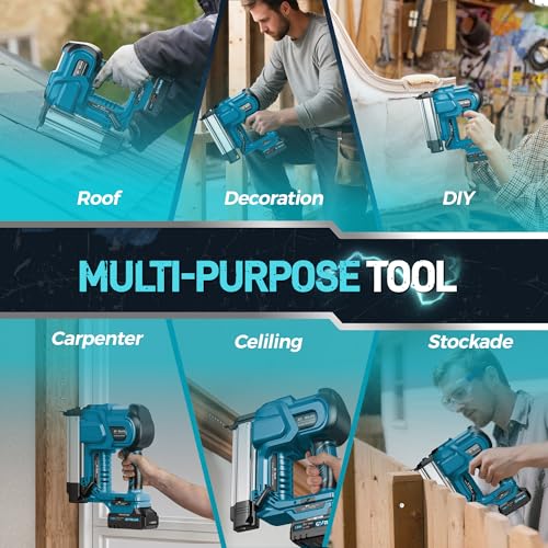 Cordless 2" Brad Nailer for Wood, 2-in-1 18GA Nail Gun, 2×2.0Ah Batteries