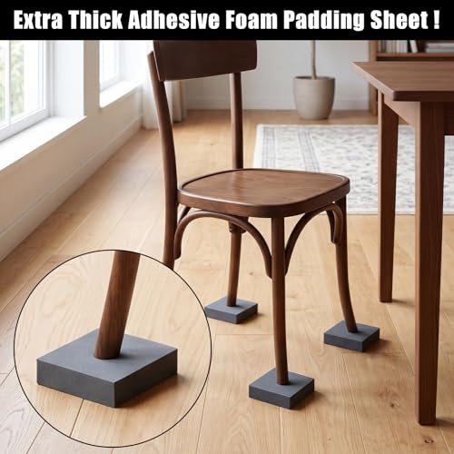 4 Pcs 1" Thick Foam Padding Sheet with Adhesive Backing Closed Cell - color: Gray, size: 1 Inch Thick, 4 x 4 Inches