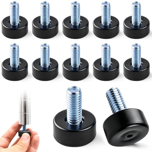 12 Pack Adjustable Furniture Levelers, 3/8"-16 UNC Threaded Leveling Feet for Tables, Chairs, Cabinets, Shelving, Sofa – Heavy Duty Floor Protectors - size: 12pcs 3/8"-16 UNC