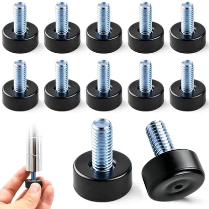 12 Pack Adjustable Furniture Levelers, 3/8"-16 UNC Threaded Leveling Feet for Tables, Chairs, Cabinets, Shelving, Sofa – Heavy Duty Floor Protectors - size: 12pcs 3/8"-16 UNC