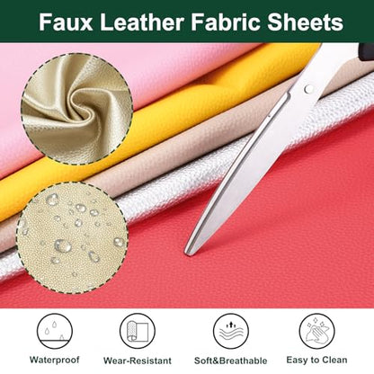 MECCANIXITY Faux Leather Fabric Sheets, 54x36 Inch Waterproof Solid Soft PU Synthetic Leather Sheet for Upholstery Replacement Renovate Furniture Bag Crafts DIY Sewings(Light Gold) - color: Light Gold