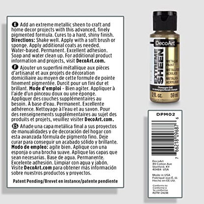 DecoArt 2 Ounce, Champagne Gold Extreme Sheen Paint, 2 Fl Oz (Pack of 1) - color: Champagne Gold, size: 2 Fl Oz (Pack of 1)