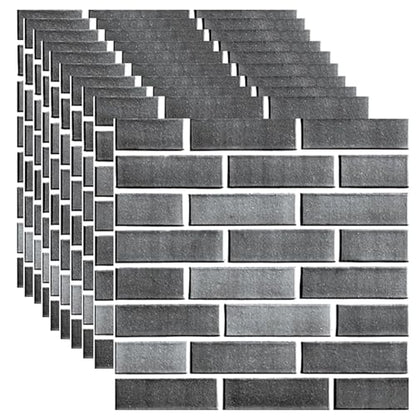 3D Wall Panels Peel and Stick 10 PCS PVC Brick Stone Wallpaper - color: Gray