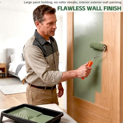 Wesquer Paint Roller Kit with Extension Pole Wall Painting Supplies Set