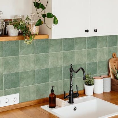 10 Sheets Thicker Design Peel and Stick Backsplash, 3D Self Adhesive Peel and Stick Wall Tile Backsplash for Kitchen, Bathroom, 12"x12", Light Green - color: Light Green