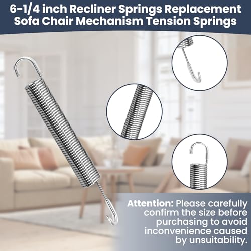 6-1/4 inch Recliner Springs Replacement (2 Pack) - size: 6-1/4"