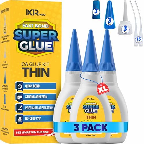 Thin CA Glue, Super Glue, Cyanoacrylate Adhesive, 3 Pcs 1.75oz Repair kit - size: 3 Pack
