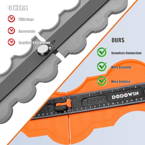 DODOWIN 10 Inch Contour Gauge Profile Tool with Unlimited Connection - size: 10-Inch
