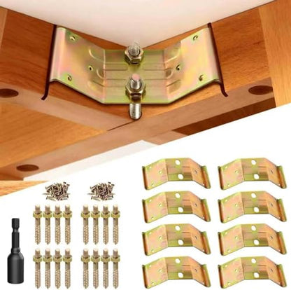 Table Leg Corner Brackets Heavy Duty with Hanger Bolt 8PCS - color: Golden Yellow