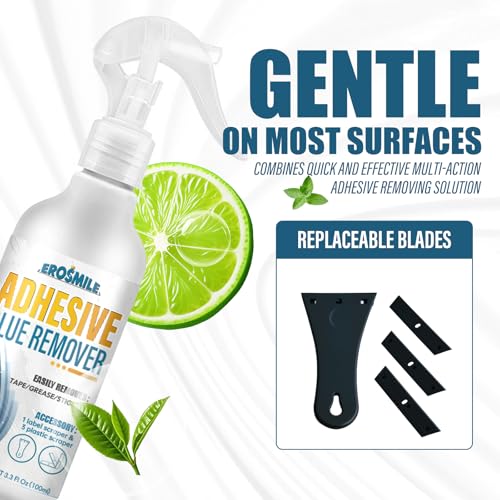 Adhesive Remover, Sticker & Glue Remover Kit with Scraper, 3.3 oz