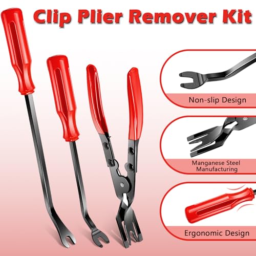 Doaho 7 Pcs Car Trim Removal Tool Kit - Red - color: Red-7 Pcs Trim Removal Tool Kit