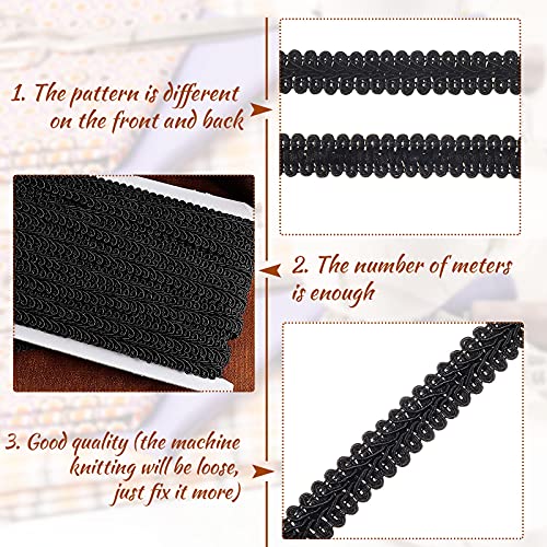 Jutom Gimp Braid Trim 1/2 Inch 20 Yard Gimp Braid Trim Decorative, Black - color: Black