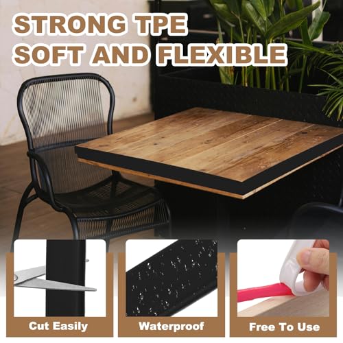 PATIKIL 5/8 Inch x 20 Feet U Shape Edge Banding, TPE Rubber Edge Trim Self Adhesive Veneer Edging Trim for Veneer Furniture Cabinets Shelves Table, Black - color: Black, size: 5/8 Inch x 20 Feet