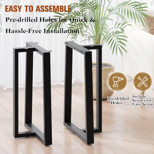 28 Inch Furniture Legs, Metal Coffee Table Legs Set of 2,Black - size: 28in