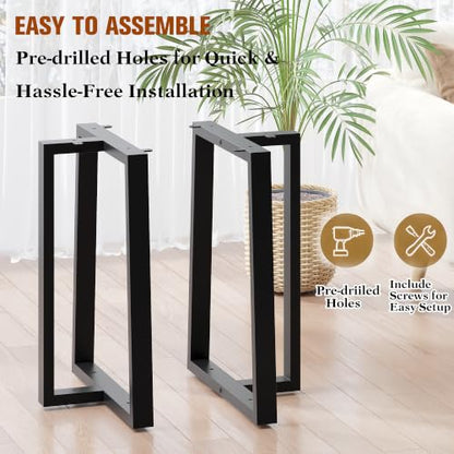 28 Inch Furniture Legs, Metal Coffee Table Legs Set of 2,Black - size: 28in