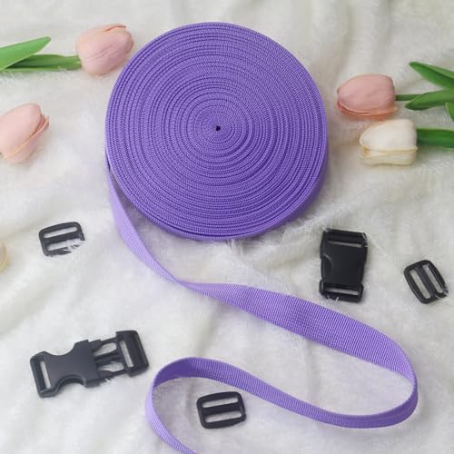 Purple 1 inch Webbing Strap Kit for DIY Crafts-Backpacks-20yds - color: Lavender
