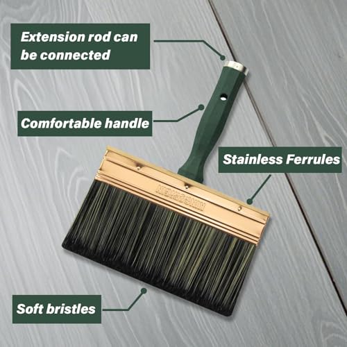 King Origin 7 Inch Paint Brush, Deck Stain Brush Threaded Handle - size: 7-Inch