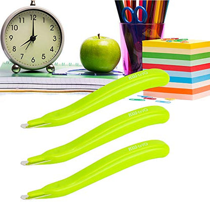 Staple Remover Professional Magnetic Easy Staple Removers Tool 3 PCS Staple Puller Remover Staple Pullers for Office, School and Home - color: Green