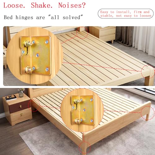 Bed Rail Brackets Bed Frame Hardware Gold - color: Gold, size: Large