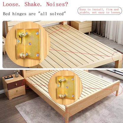 Bed Rail Brackets Bed Frame Hardware Gold - color: Gold, size: Large