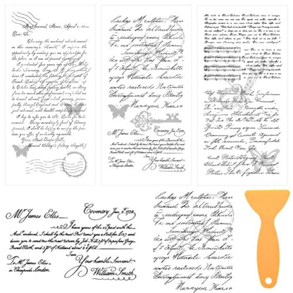 3 Sheets Vintage Scripts Rub on Transfers for Crafts, 12×6in