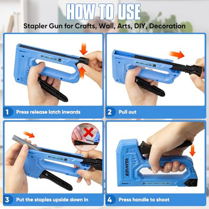Light Duty Staple Gun for Wood, Blue Upholstery Staple Gun Kit - color: Blue