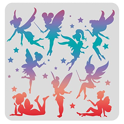 FINGERINSPIRE Little Fairy Drawing Painting Stencils Template 11.8x11.8inch - color: Little fairy
