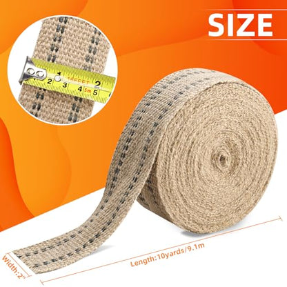 YaeCCC Jute Webbing,Upholstery Webbing for Chair,2" x10Yd Upholstery Strap - color: black, size: 2" x 10 Yd