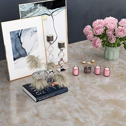 Livelynine 197 x 36 Inch Marble Contact Paper Peel and Stick Countertops Beige Countertop Peel and Stick Waterproof Vinyl Wallpaper for Kitchen Counter Top Covering Island Table Dresser Top Desktop - size: 36" x 197"