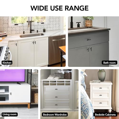 10 Pack Matte Black Cabinet Knobs 2 Inch Black Drawer Knobs Single Hole - color: Black