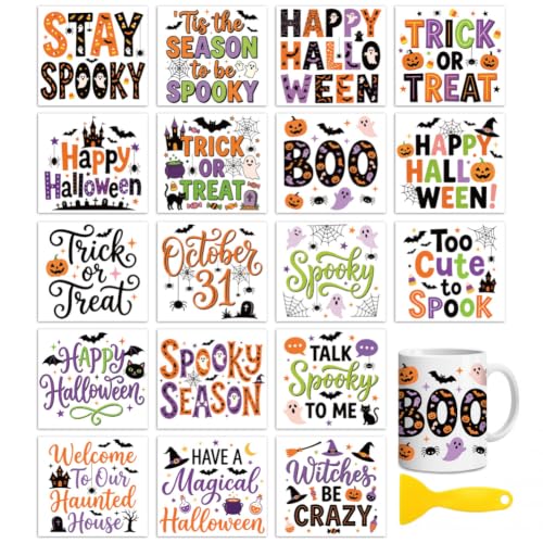 Peacoblue Halloween Quotes Rub On Transfers for Craft, Transfer Sticker - style: Halloween Quotes