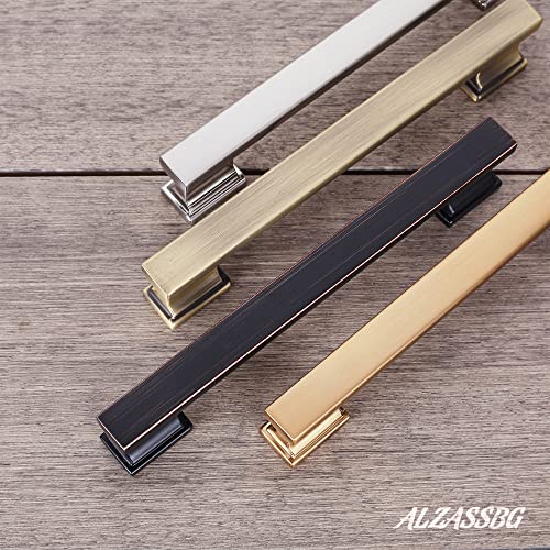 Alzassbg 3-3/4" Brushed Antique Brass Cabinet Pulls 10 Pack, AL3061AB - color: Brushed Antique Brass, size: 3-3/4" Hole Center