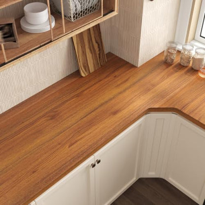 Teak Wood Grain Contact Paper for Cabinets Drawers 15.7"x118" - color: Teak Brown, size: 15.7" x 118"