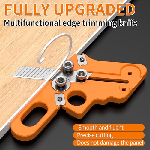 IZIO Edge Banding Trimmer, Veneer Edge Cutter Tool with 10Pcs Blade and 4Pcs Circular Edge scraper, Woodworking Hand Trimming Tool for Wood Edge Banding.veneer edge trimmer，edge banding trimmer tool