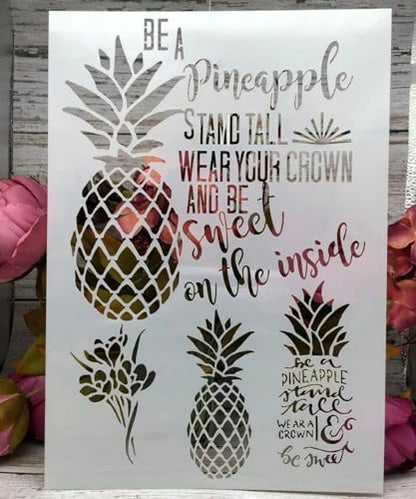 TIAMECH A4 Reusable Pineapple Stencil for Painting - style: Pineapple