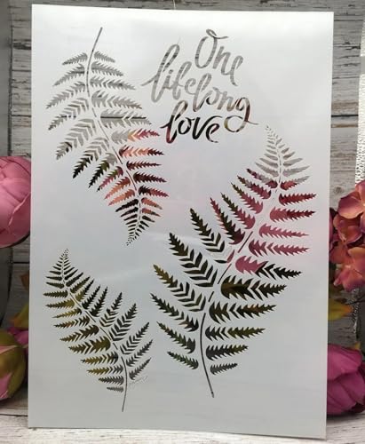 TIAMECH A4 Reusable Fern Plants Leaves Stencil for Painting - style: Fern Leaves
