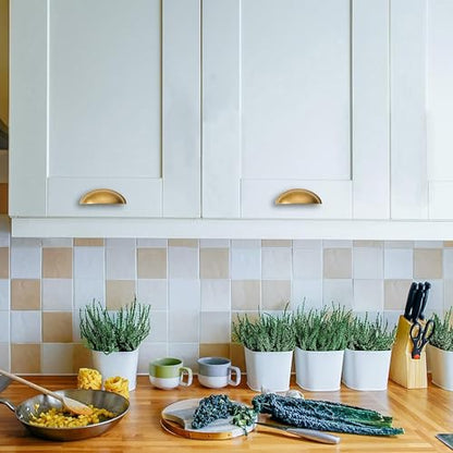 2 Pack 3" Drawer Pulls Antique Brass Cabinet Cup Pulls Kitchen Hardware Cabinet Handles Drawer Handles Knobs 3 inch (76mm) Center to Center - color: Antique Brass, size: 3 inch Hole Center, style: 2 Pack