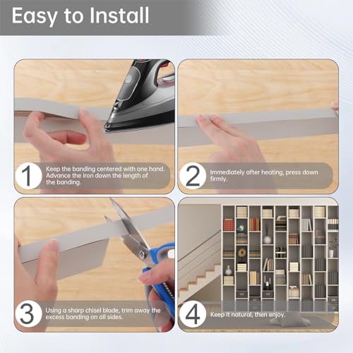 Melamine Edge Banding 3/4in x 50ft Adhesive Gray Veneer Edging