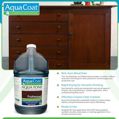 Aqua Coat Aqua Tone Water-Based Wood Stain (Gallon, Fruitwood) - color: Fruitwood, size: Gallon