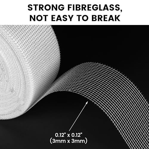 TAPEBEAR Drywall Tape Fiberglass Mesh Tape 6" x 148Feet Self-Adhesive - size: 6" × 148Ft