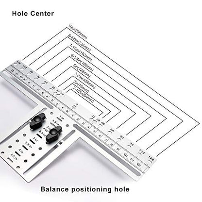 Mousike Cabinet Pull Metal Template， Handle Drill Mounting Template for Cabinet Doors and Drawers(Silver,1Pack)
