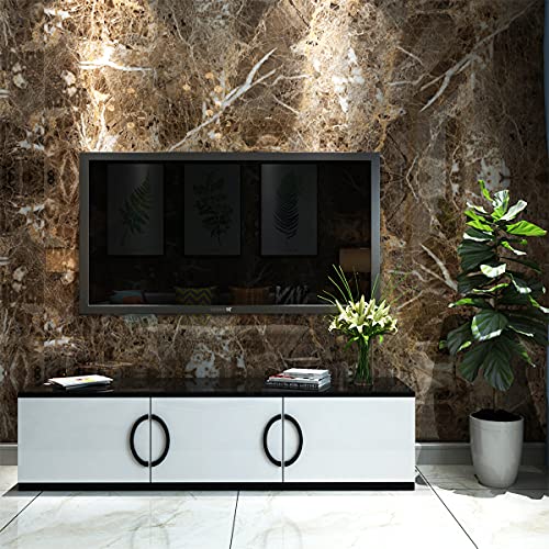 Dark Brown Marble Paper Thick Glossy Countertop Contact Paper for Kitchen Bathroom Self Adhesive Waterproof Granite Wallpaper Stick and Peel Counter Top Laminant Marble Vinyl Countertop Wrap - color: Dark Brown, size: 16" x 197"