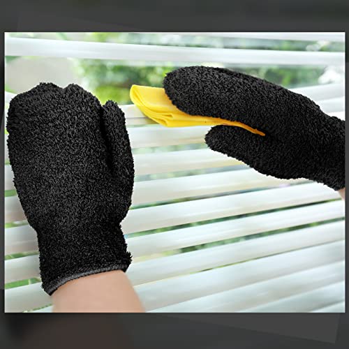 Bencailor 4 Pair Microfiber Dust Mitt, Black, Purple, Rose Red, Dark Blue - color: Black, Purple, Rose Red, Dark Blue