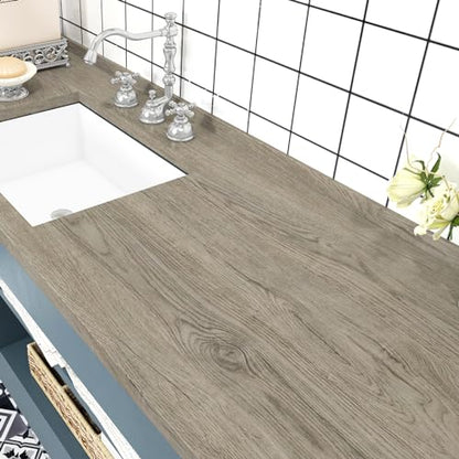 WESTICK Light Wood Contact Paper Brown Wood Grain Wallpaper Peel and Stick Countertops Waterproof Wood Countertop Contact Paper for Kitchen Island Table Cabinets Dresser Desk Shelf Liner 15.8" x 78" - color: 5.brown, size: 15.8" x 78"